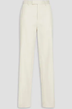 NILI LOTAN Yann cotton and linen-blend twill tapered pants - White - 34