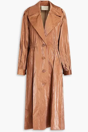 ULLA JOHNSON Ettienne coated twill raincoat - Brown - US 2