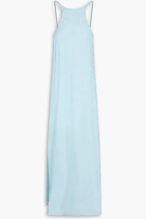 Ganni Jacquard maxi slip dress - Blue - DE 42