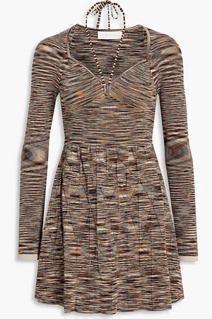Simkhai Selena spaced-dyed ribbed-knit halterneck mini dress - - M