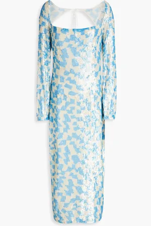RACHEL GILBERT Teddi sequined tulle gown - Blue - 2