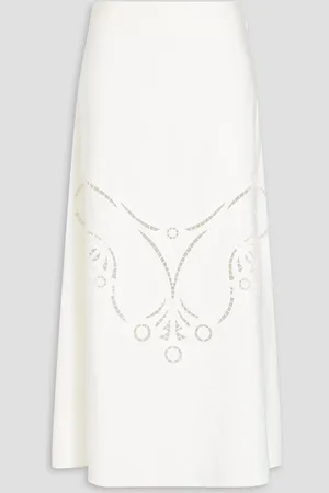 Chloé Broderie anglaise midi skirt - - FR 46