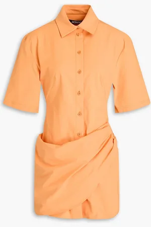 Jacquemus Cutout draped stretch-twill mini shirt dress - - FR 40