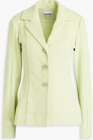 Ganni Twill blazer - Green - DE 38