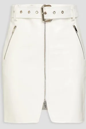 Khaite Luana belted patent-leather mini skirt - - US 2