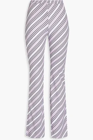 Maisie Wilen Contender striped jersey flared pants - Purple - L
