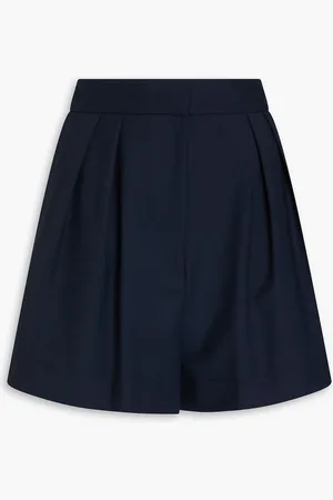 Oscar de la Renta Pleated twill shorts - Blue - US 6
