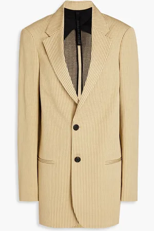 PETAR PETROV Striped cotton-blend jacquard blazer - Neutral - FR 42