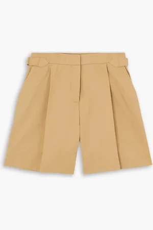 See by Chloé Pleated cotton-gabardine shorts - Neutral - FR 40