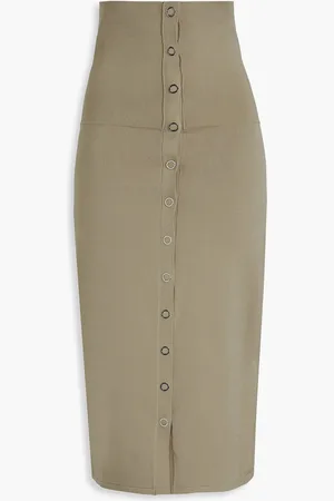 DION LEE Ponte midi skirt - Green - UK 8