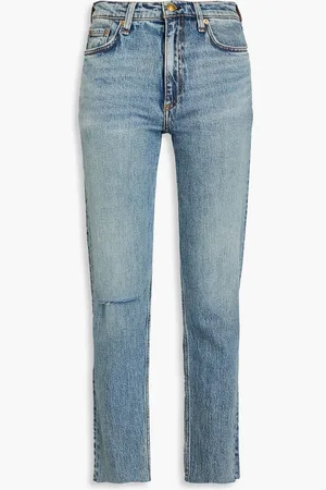 RAG&BONE Wren distressed high-rise slim-leg jeans - Blue - 25