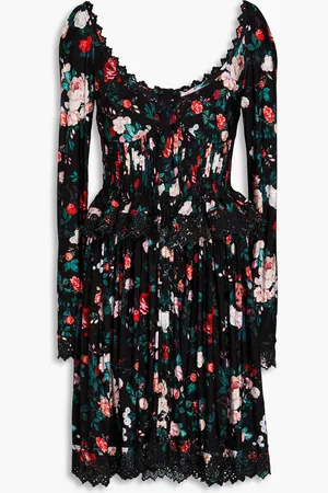 Paco rabanne Floral-print broderie anglaise mini dress - - FR 36