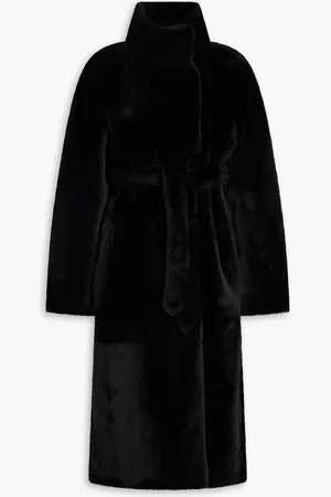 YVES SALOMON Belted shearling coat - - FR 42