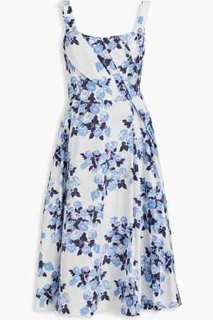 EMILIA WICKSTEAD Ariadna floral-print cotton-poplin midi dress - Blue - UK 10