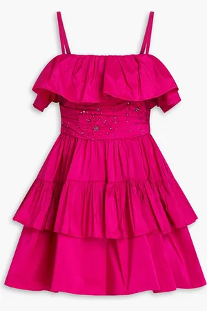 Zuhair Murad Crystal-embellished ruched taffeta mini dress - Purple - FR 40