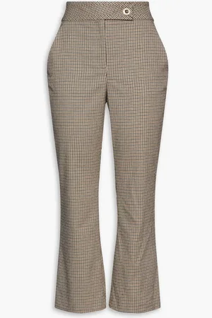 VERONICA BEARD Cropped houndstooth tweed bootcut pants - - US 8