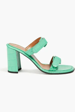 PETAR PETROV Shane croc-effect leather sandals - Green - EU 36