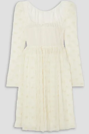 Chloé Embroidered silk-chiffon and georgette dress - White - FR 42