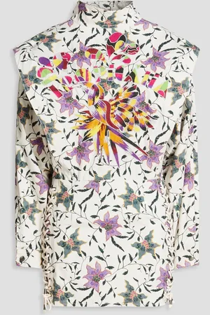Isabel Marant Embroidered floral-print cotton mini dress - White - FR 36