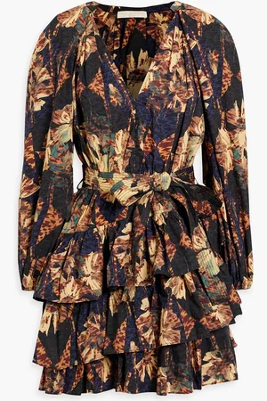 ULLA JOHNSON Miranda tiered printed cotton mini dress - - US 0