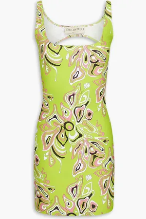Puccini Printed jersey mini dress - Green - IT 48