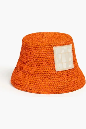 Jacquemus Ficiu appliquéd raffia bucket hat - - 56 cm