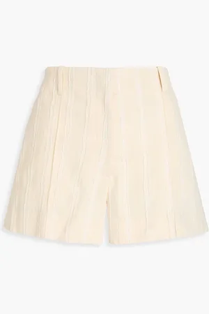 Acne Studios Fil coupé cotton-blend crepe shorts - Neutral - DE 40