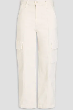 Mother Cropped high-rise straight-leg jeans - White - 27