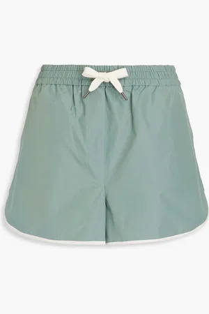 Brunello Cucinelli Bead-embellished shell shorts - Green - XL