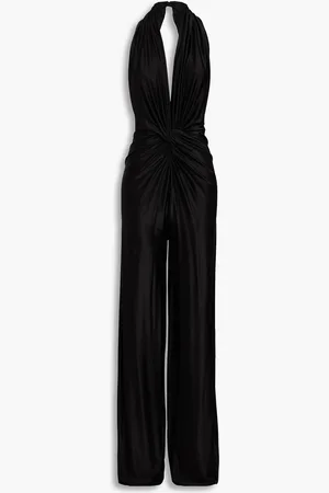 Costarellos Twisted jersey halterneck jumpsuit - - DE 40