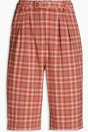 ZIMMERMANN Belted checked jacquard shorts - Pink - 0