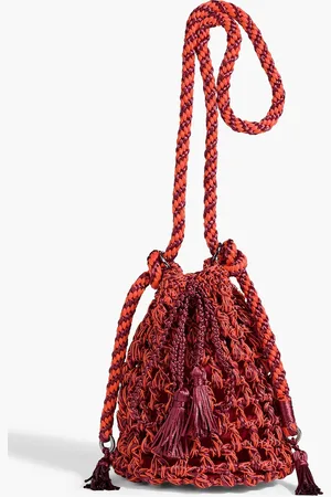 Catarina Mina Saco Jasmin crochet bucket bag - Orange - OneSize