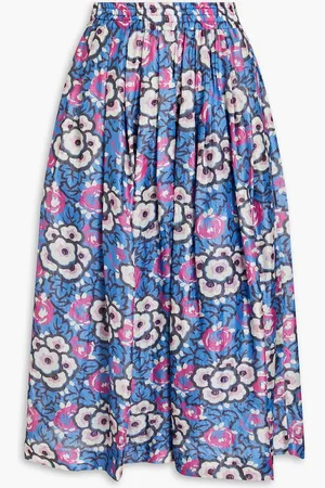 Isabel Marant Pleated floral-print silk culottes - - FR 38