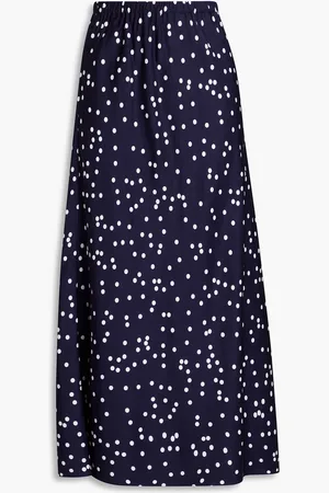 ZIMMERMANN Polka-dot satin midi skirt - Blue - 00