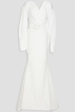 RHEA COSTA Gianna pleated satin-crepe gown - - IT 40