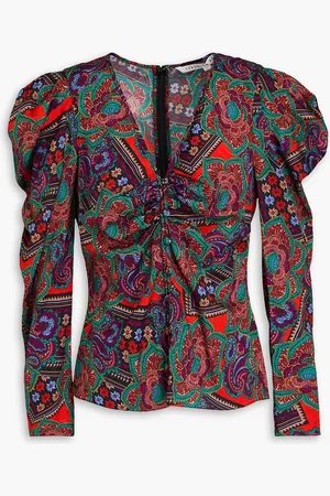 VERONICA BEARD Simmons paisley-print silk-blend jacquard blouse - - US 12