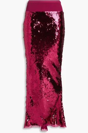 Rick Owens Sequined silk-chiffon maxi skirt - Purple - IT 42