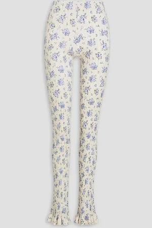 Acne Studios Floral-print cotton-blend jersey leggings - White - S
