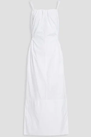 BASSIKE Cutout gathered cotton-poplin max dress - - 2