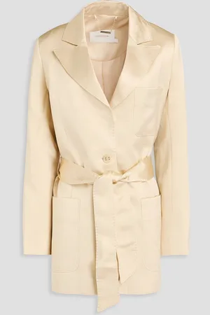 ZIMMERMANN Belted shantung blazer - White - 4