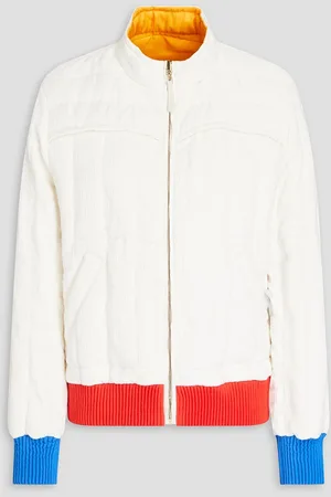 Chloé Color-block quilted linen jacket - White - FR 38