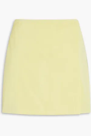 Puccini Crepe-satin mini wrap skirt - Yellow - IT 46