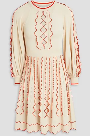 ZIMMERMANN Scalloped stretch-knit mini dress - White - 00