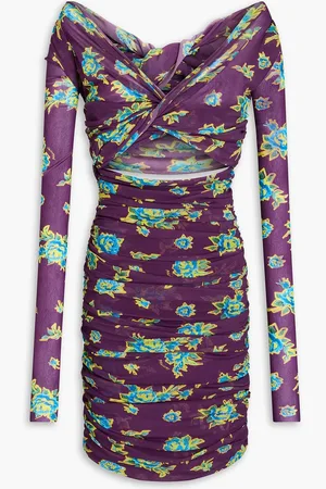 Serafini Cutout twisted floral-print tulle mini dress - - IT 36