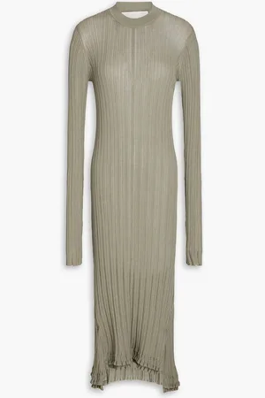 3.1 Phillip Lim Ribbed cotton-blend midi dress - Neutral - XS
