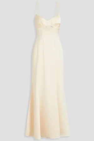 Anna Quan Cutout crepe-satin maxi dress - White - UK 10