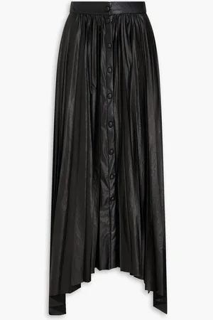 Isabel Marant Davis asymmetric pleated faux leather maxi skirt - - FR 38