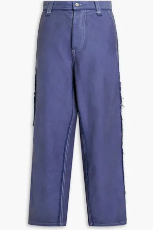 Maison Margiela Frayed high-rise wide-leg jeans - Purple - 26