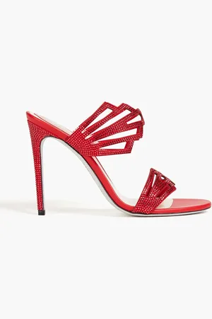 RENE CAOVILLA Nadine crystal-embellished suede mules - - EU 36