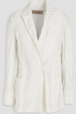 GENTRYPORTOFINO Crinkled cotton-blend twill blazer - - IT 40